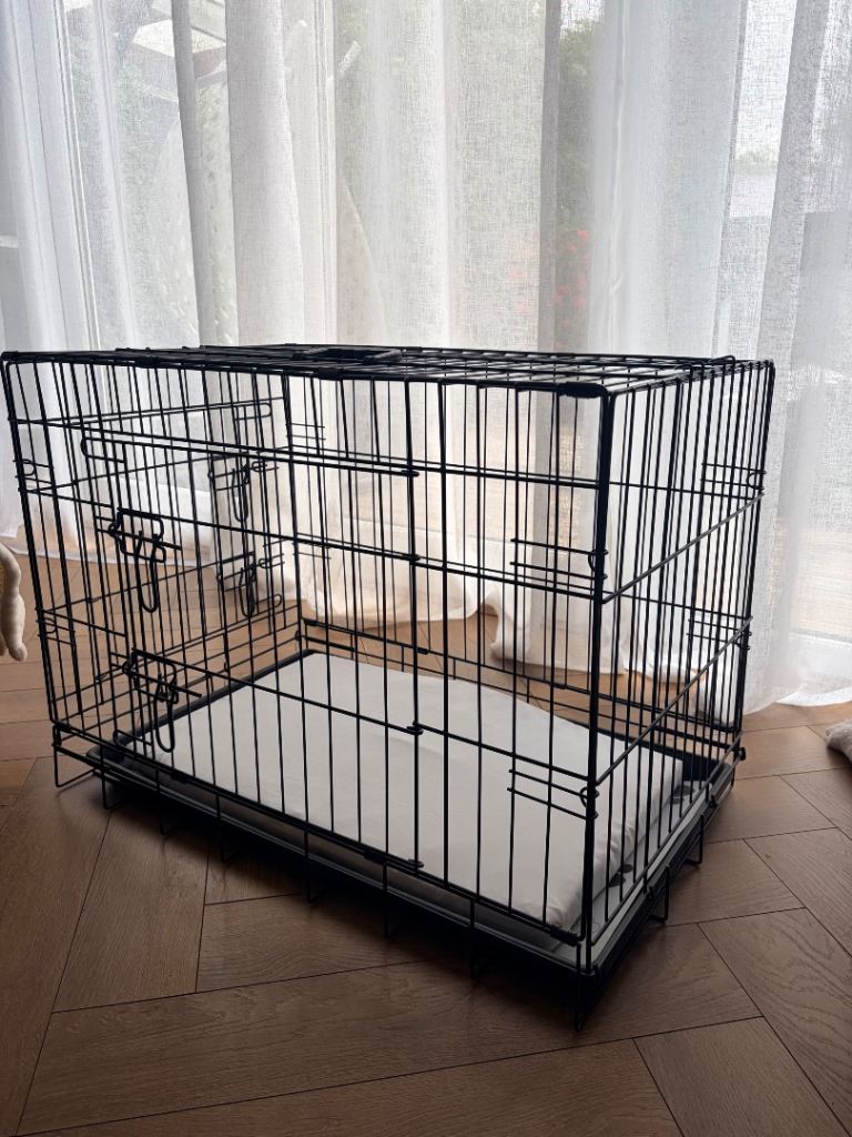 Medium dog crate cage - black