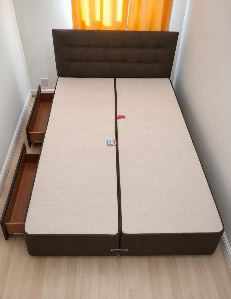 Double Divan Bed with Storage Drawers and Headboard