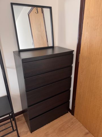 ikea kullen 5 drawer chest dresser black brown 5-Drawer + NISSEDAL Mirror, £30.00 for Sale Upgrade your shoe cabinet golive_feb7 Maxi Dress Blue Lace Adult size:6 US