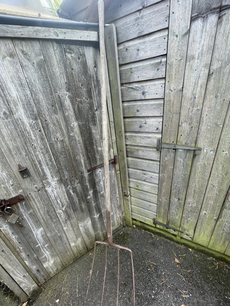 Antique 4 Prong huge Hay Pitch Fork.