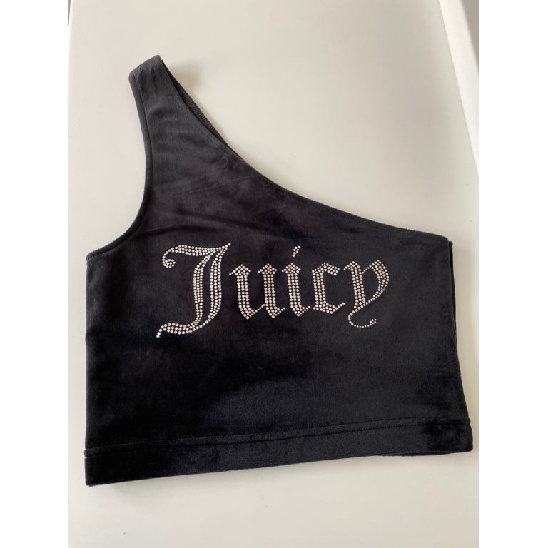 Juicy Couture Black Velour Crop Top Size S