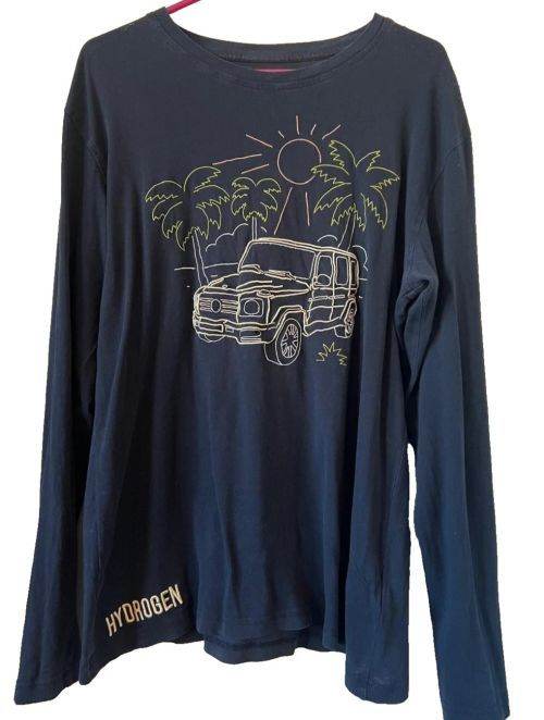 Hydrogen long sleeve top. Blue. Large