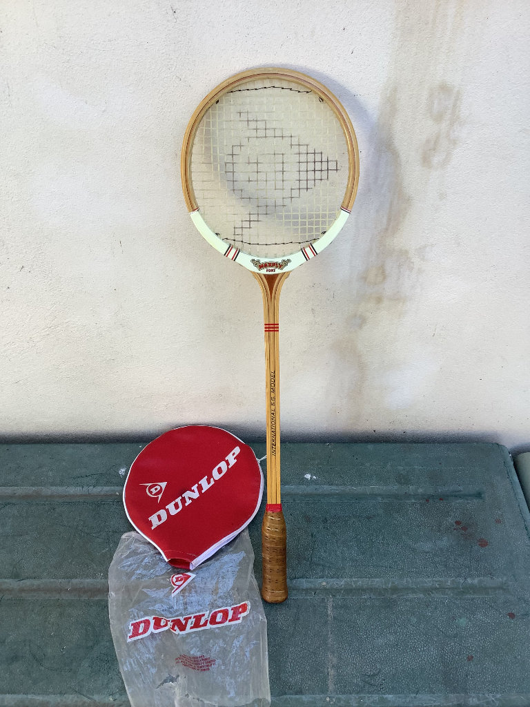 Vintage wooden squash racket Dunlop maxply port international S.G model 