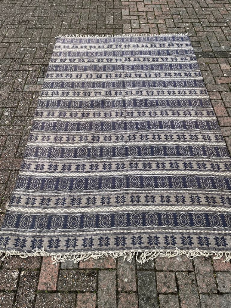 Large blue/grey Kilim style rug 
