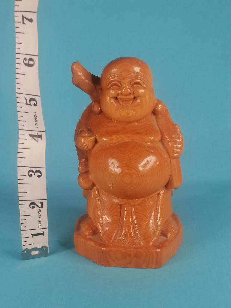 Handcraft, Vintage Laughing Buddha, Wax Statue,  Home Decorations light Brown colour. 