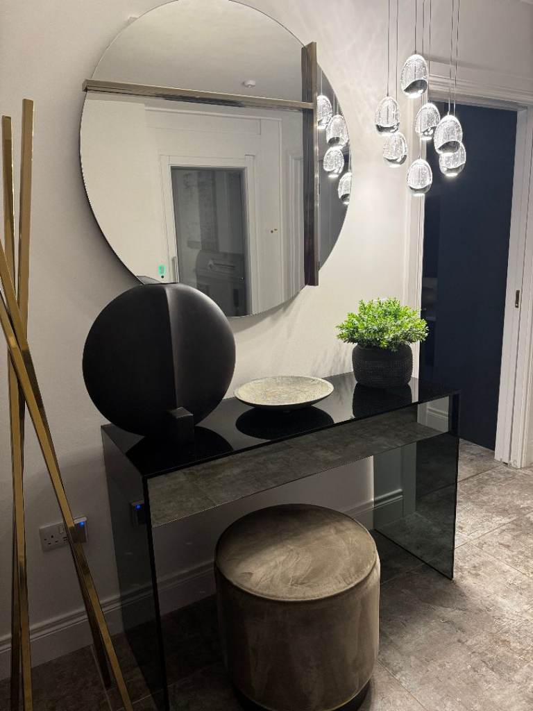 Laskasas James Mirror with Laskasas Twisted Coat stand in gold
