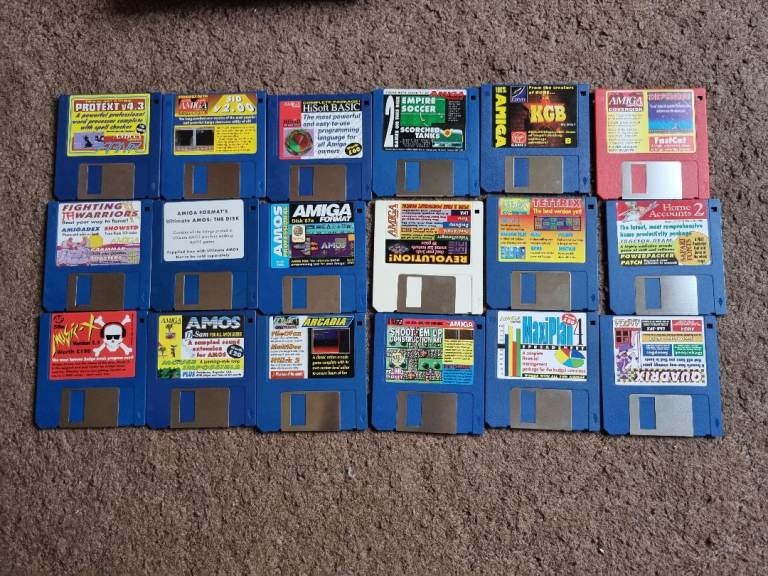 Various Retro Commodore Amiga Magazine Floppy Disks