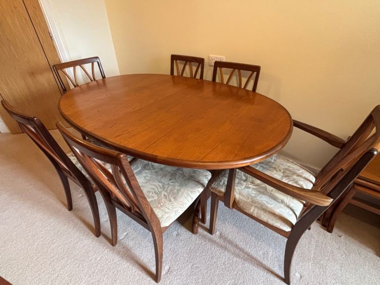 Vintage GPlan teak dining table and chairs