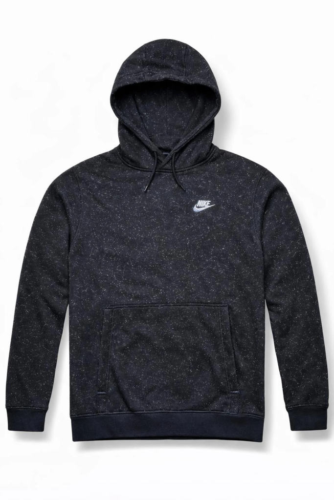 Nike Black Speckled Hoodie Womens UK 14 L Pullover Sweatshirt
