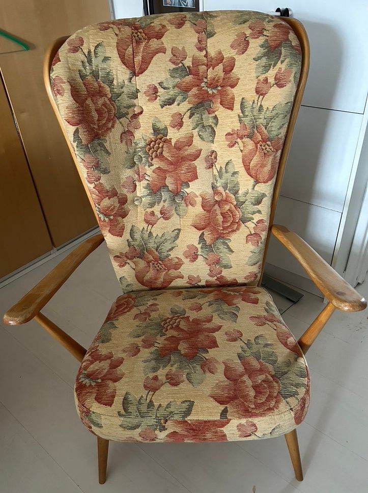 Ercol Evergreen Armchair Blonde Wood Frame