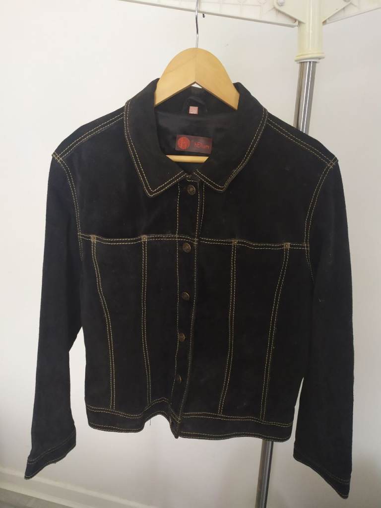 image for HELIUM Jacket  Black Leather Womens Short Collared 20