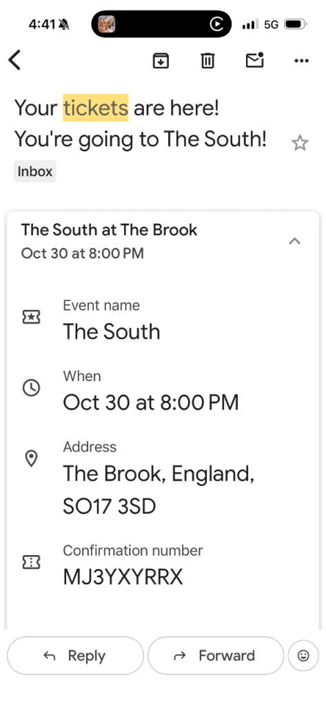 The South tickets at the Brook Southampton 