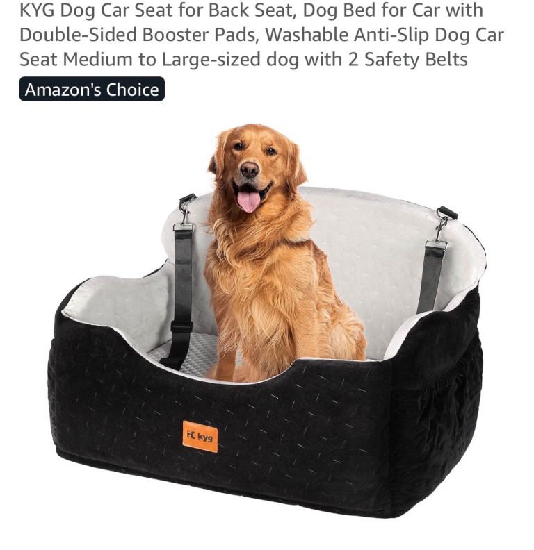 🆕 large rear dog car seat / bed with built in harnesses