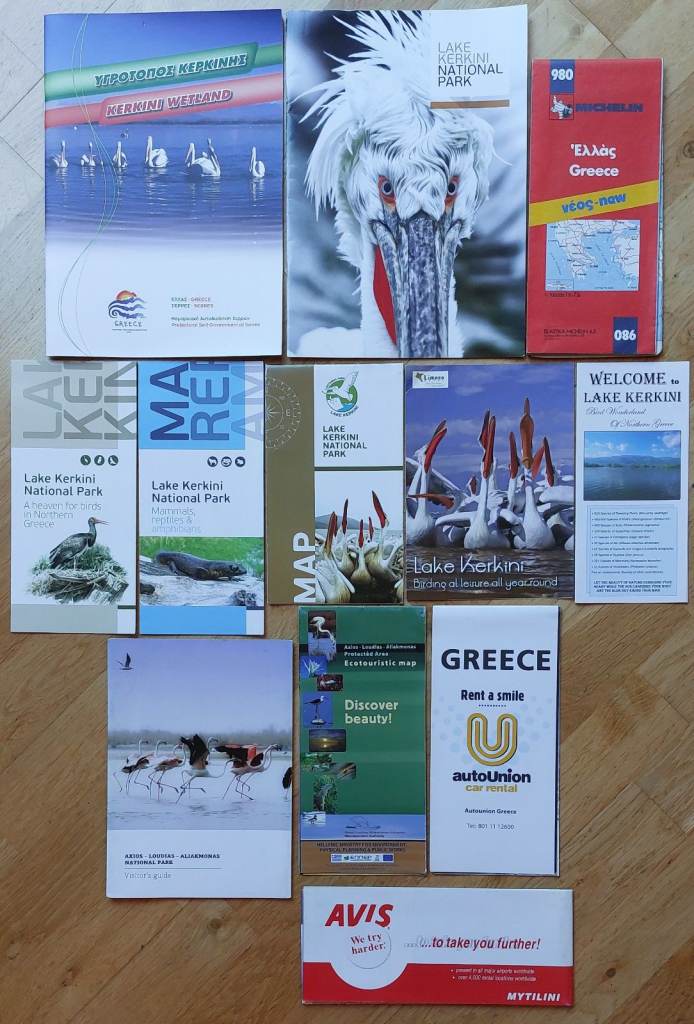 5 Greek maps & 7 nature guides/leaflets for planning holidays in Greece