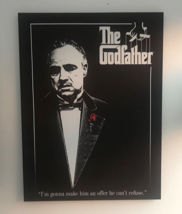 The Godfather Large Hanging Canvas Wall Picture In As New Condition