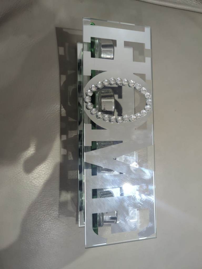 image for Dunelm Tealight Holder Diamante Mirrored Candle Home Brand New