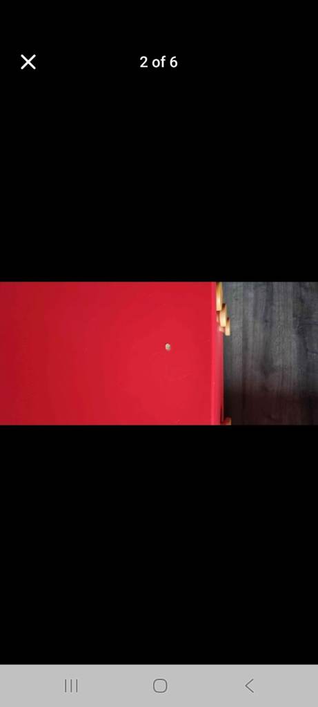 Ikea Mammut Red Chest of Drawers with Wooden Knobs