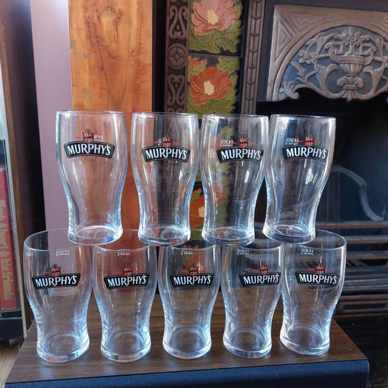 image for Nine Murphy's Irish Stout Beer Pint Glasses 