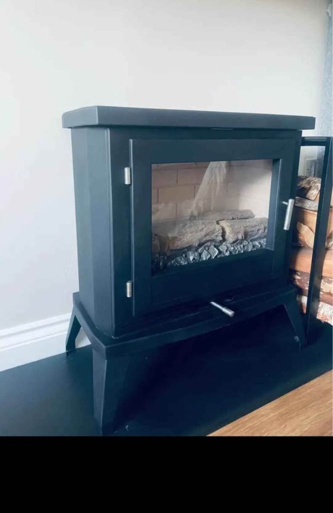 Black gas flueless Fireplace Stove – Good Condition
