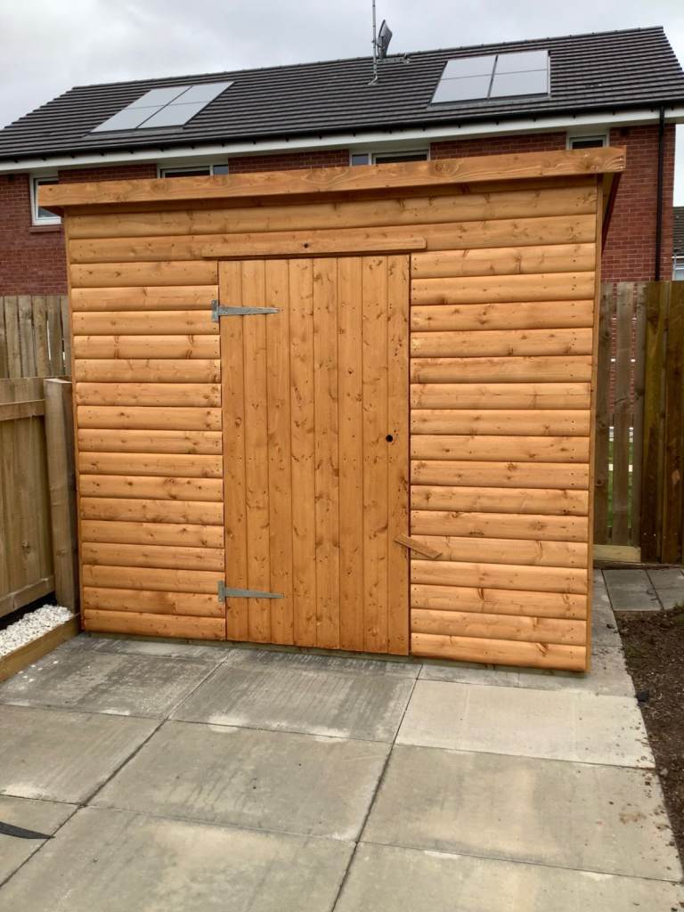 8x6 Pent 20mm Log SUPPLIED & FITTED FOR YOU 