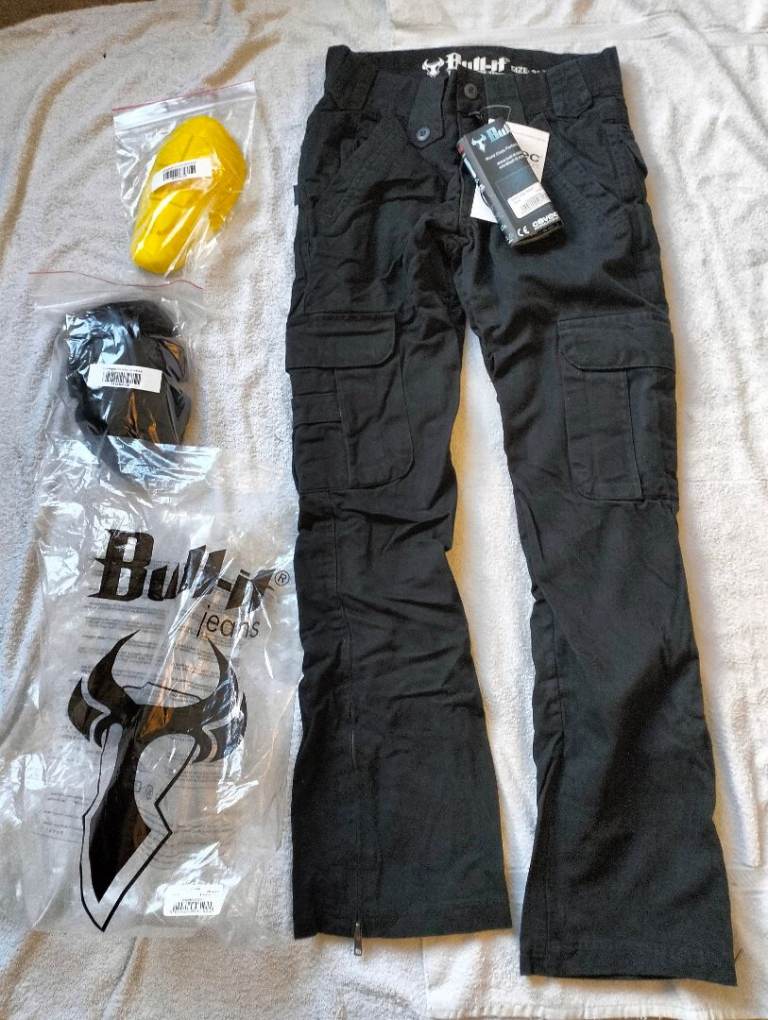 New with tags Bull-It Mens SR6 CE Denim Motorcycle Cargo Jeans Black 28" W Reg Leg 31" Armour