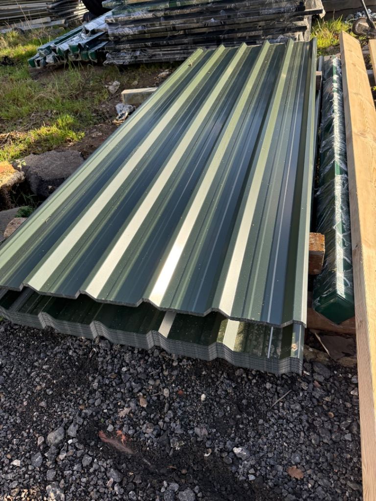 BRAND NEW - box profiled roof sheets - juniper green - corrugated sheeting 