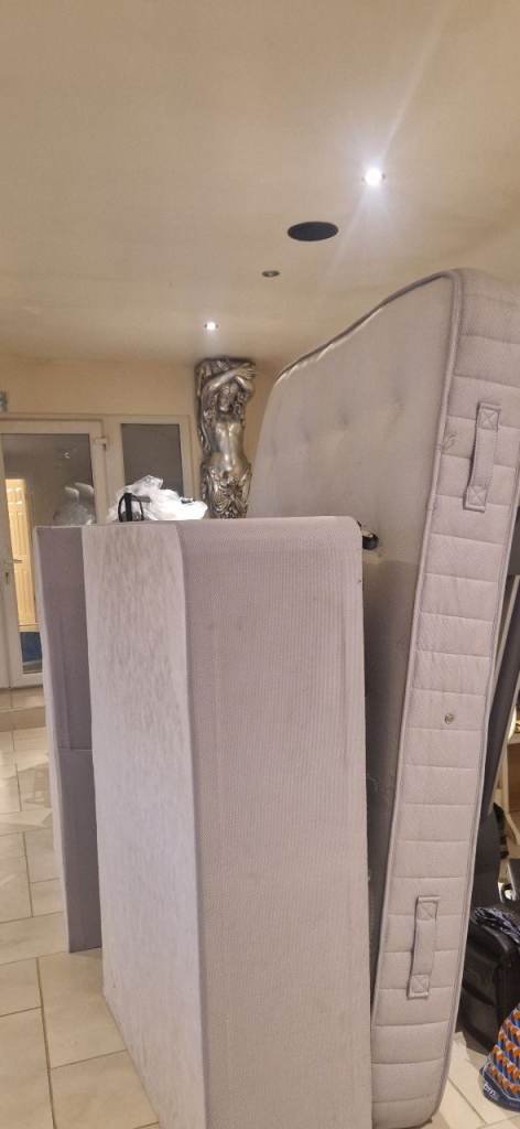 Double Bed Mattress & Divan Base (2) Good Condition