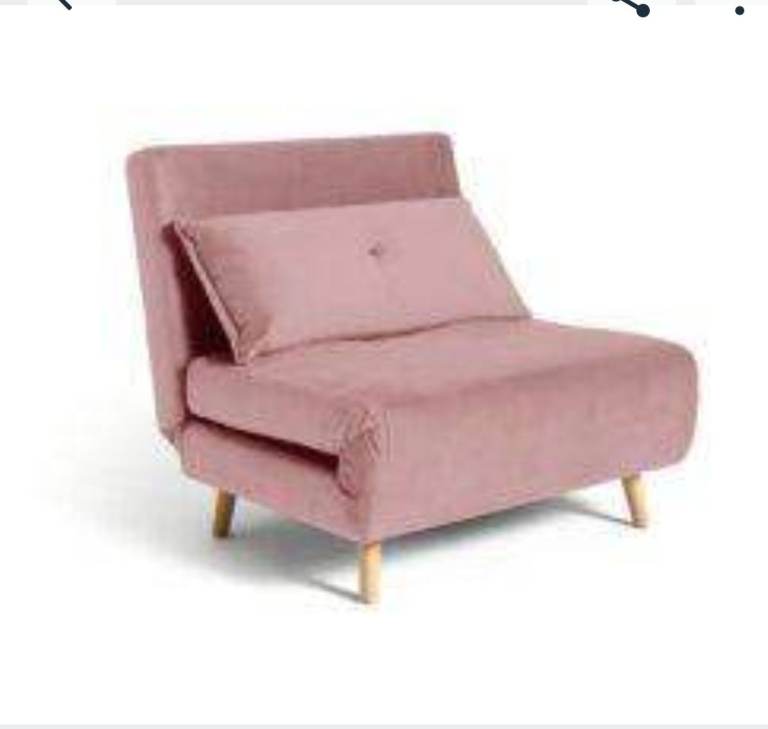 Lush pink velvet chair bed
