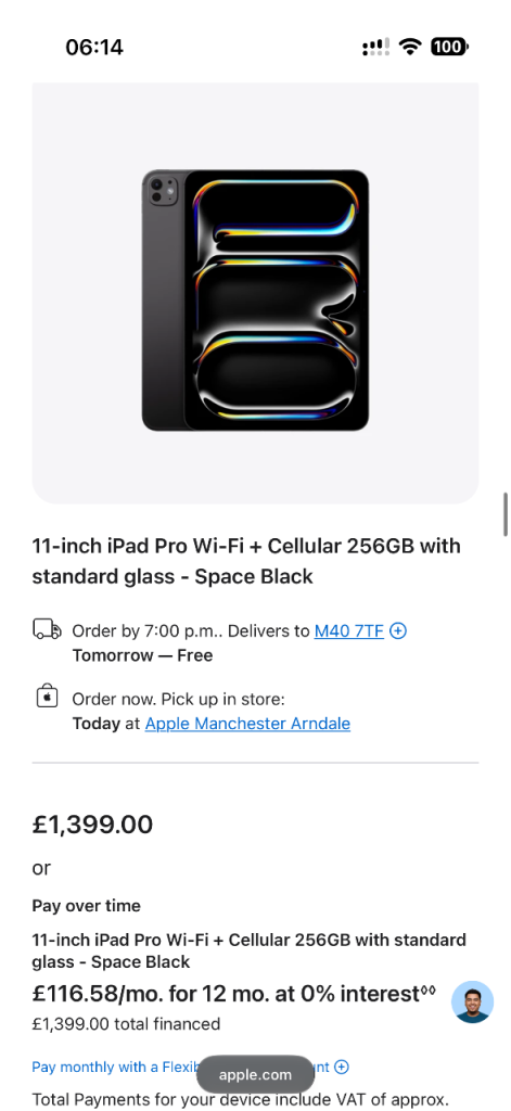 iPad Pro 11” M5 WiFi Cellular 256GB