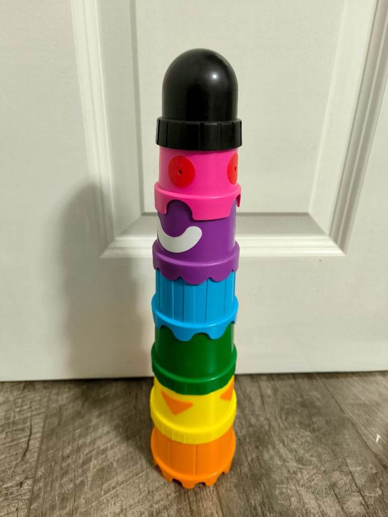 IKEA UPPSTÅ Stacking Cups Building beakers, multicolour, toddler baby bath toy