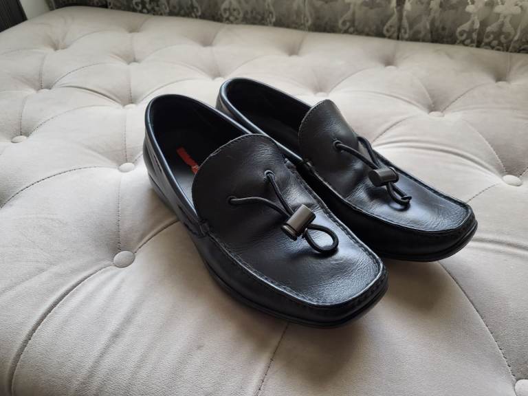 VINTAGE GENUINE PRADA MENS LEATHER SHOES TRAINERS UK6.5 