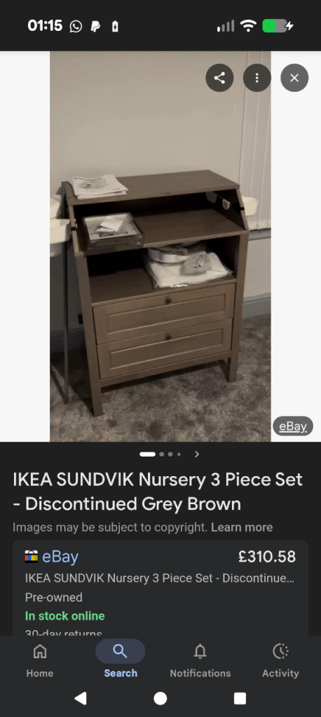 Children's cot and bed set