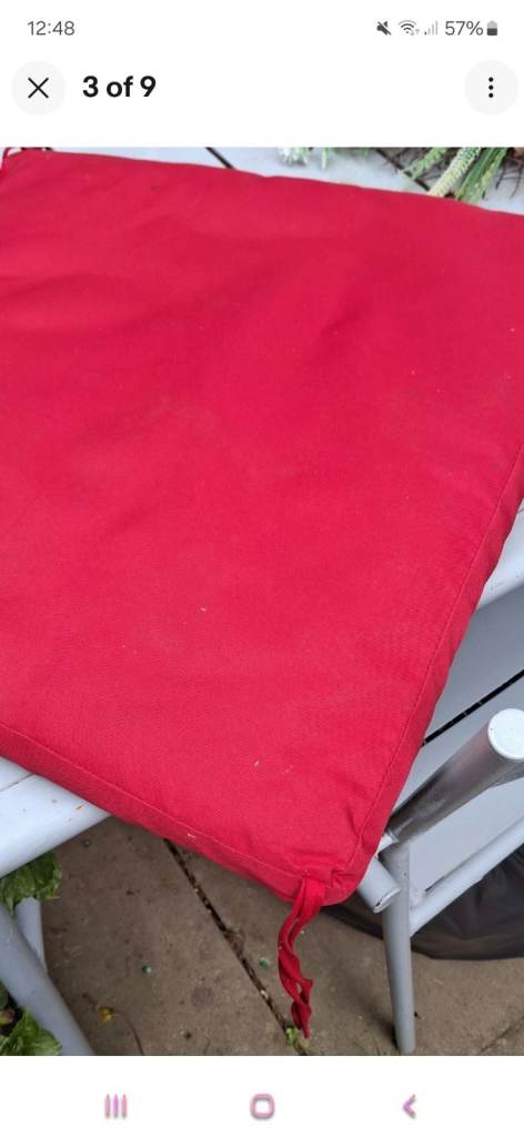 WATERPROOF Chair Cushion Seat Pads OUTDOOR Tie On Garden Patio Set Of 4