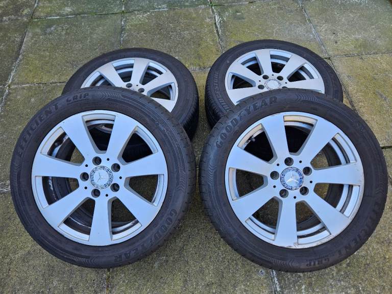 16'' GENUINE MERCEDES C CLASS SILVER ALLOY WHEELS TYRES ALLOYS