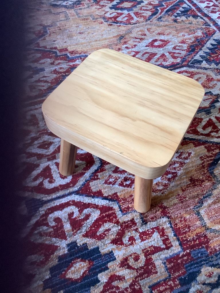 Small Solid Wood Stool - New Condition