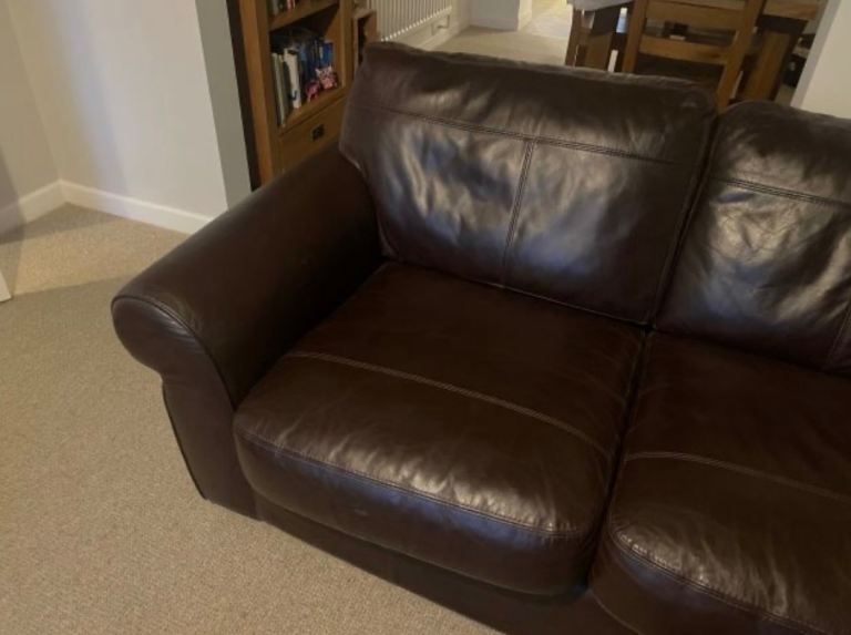 image for Brown 2 seater leather sofa - John Lewis