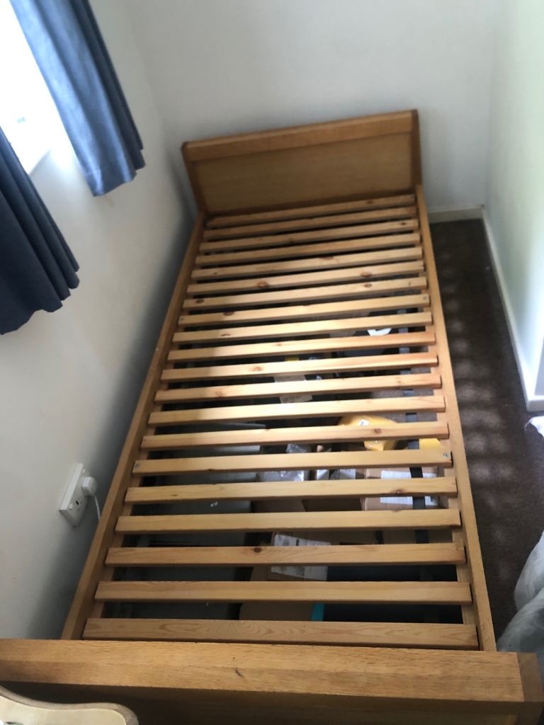 Single wooden bed