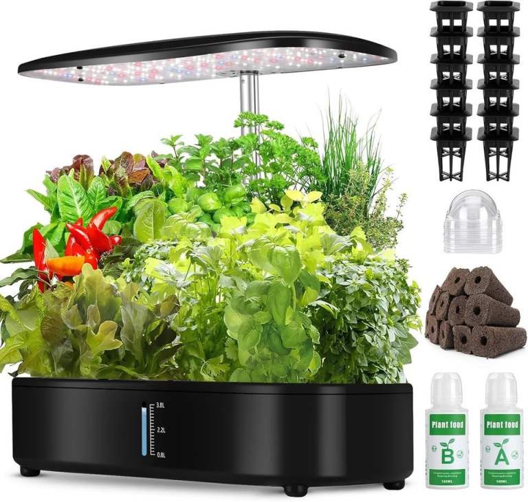 Growing System, 12 Pods Indoor Herb Garden with LED Grow Light