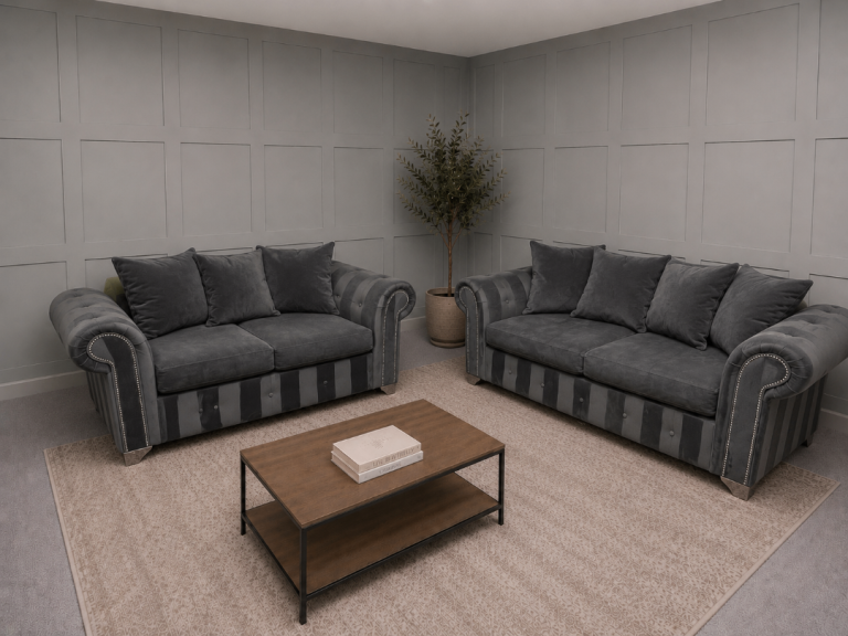 FREE DELIVERY - Grey 3+2 Seater Sofa Set