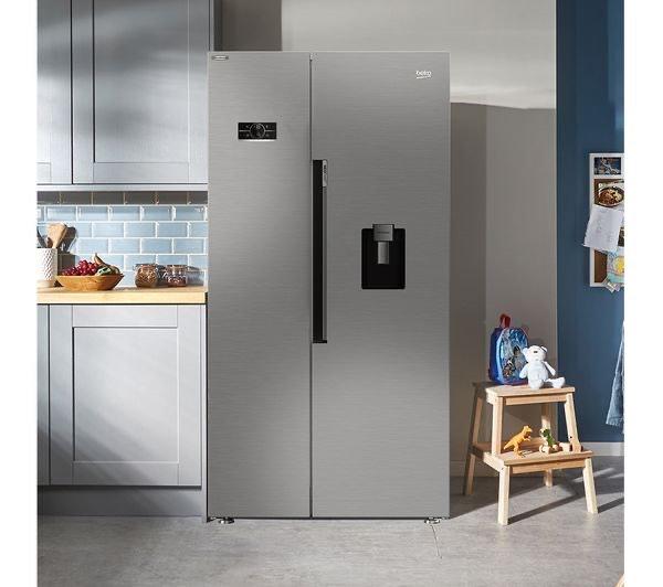 BEKO Pro HarvestFresh ASD2442VPS American-Style Fridge Freezer - Stainless Steel