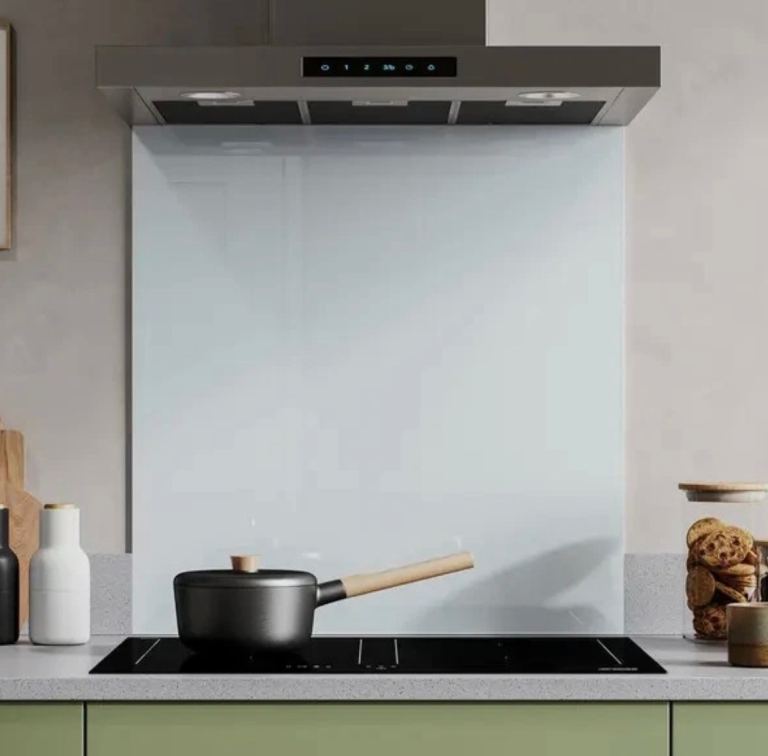 Chalk white Matt kitchen splashback with silicone NEW