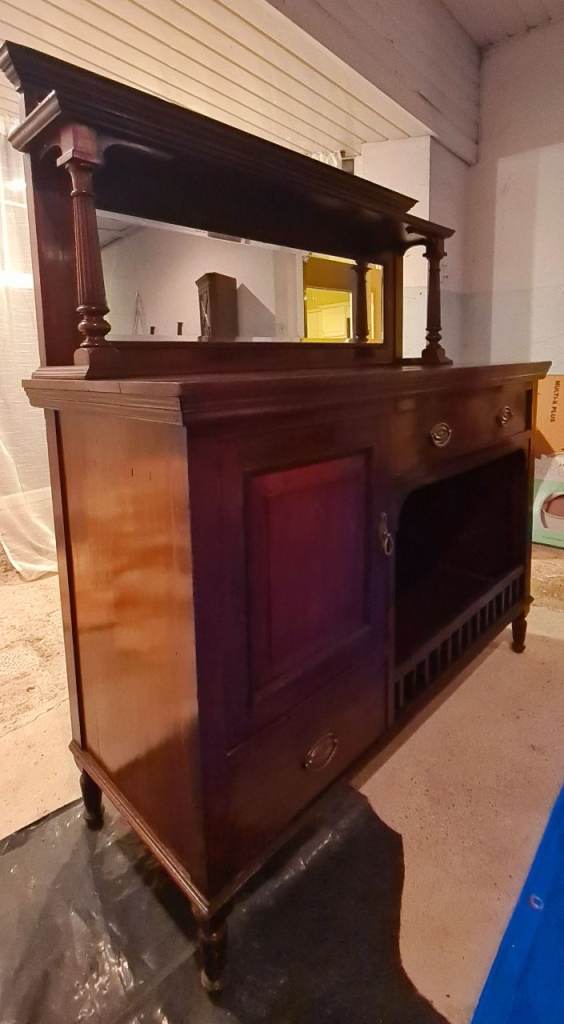 **SOLD** Antique mahogany sideboard and display unit