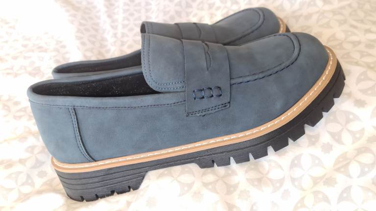 Brand new blue soft touch ultra lightweight chunky soles slip in shoes. Christmas present.