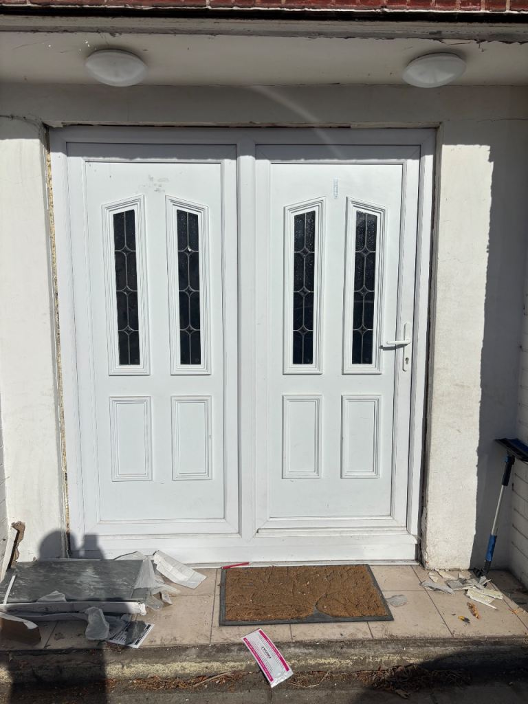 White UPVC Double Glazed Door– Good Condition