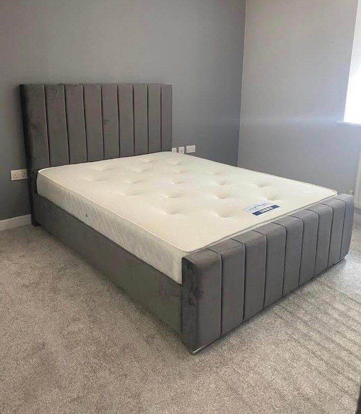 ]] Must Go ASAP = Super King Size Florence Luxury Panel Line Bed - Opt Mattress = Super Quality ]]