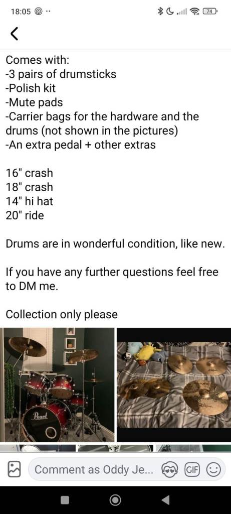 Drum set for sale 