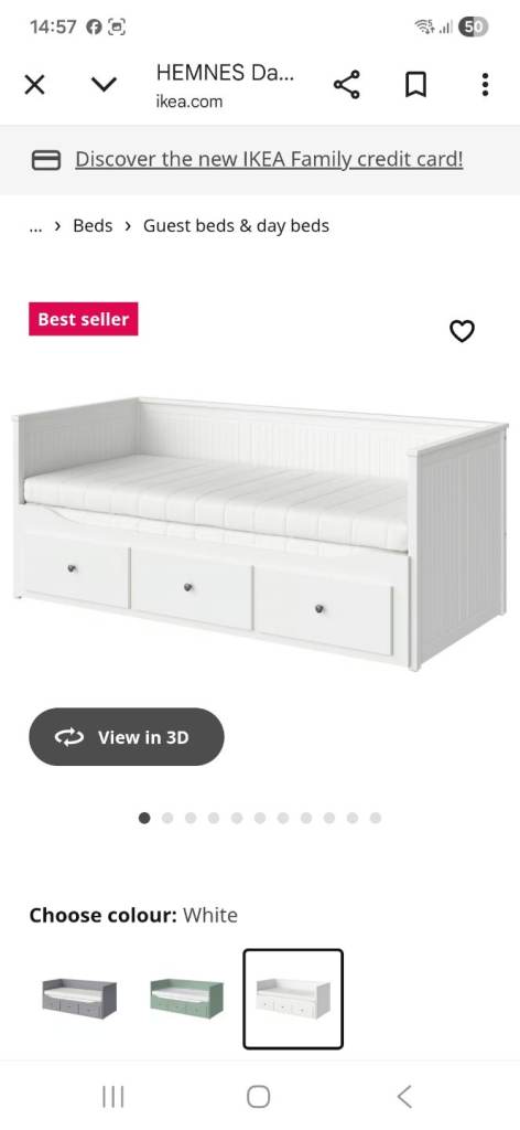 Ikea hemnes day bed with 2 mattresses
