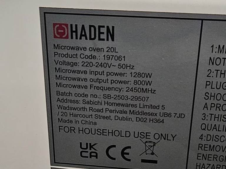 Haden Black & Copper Microwave