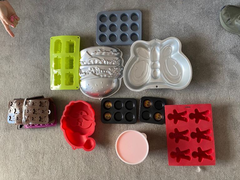 Variety of Baking Tins and Silicone Moulds - Good Condition