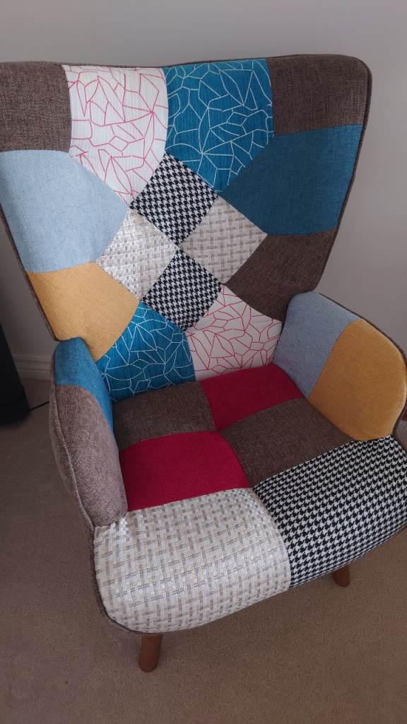 Beautiful Patchwork Chair with Lumbar Support 